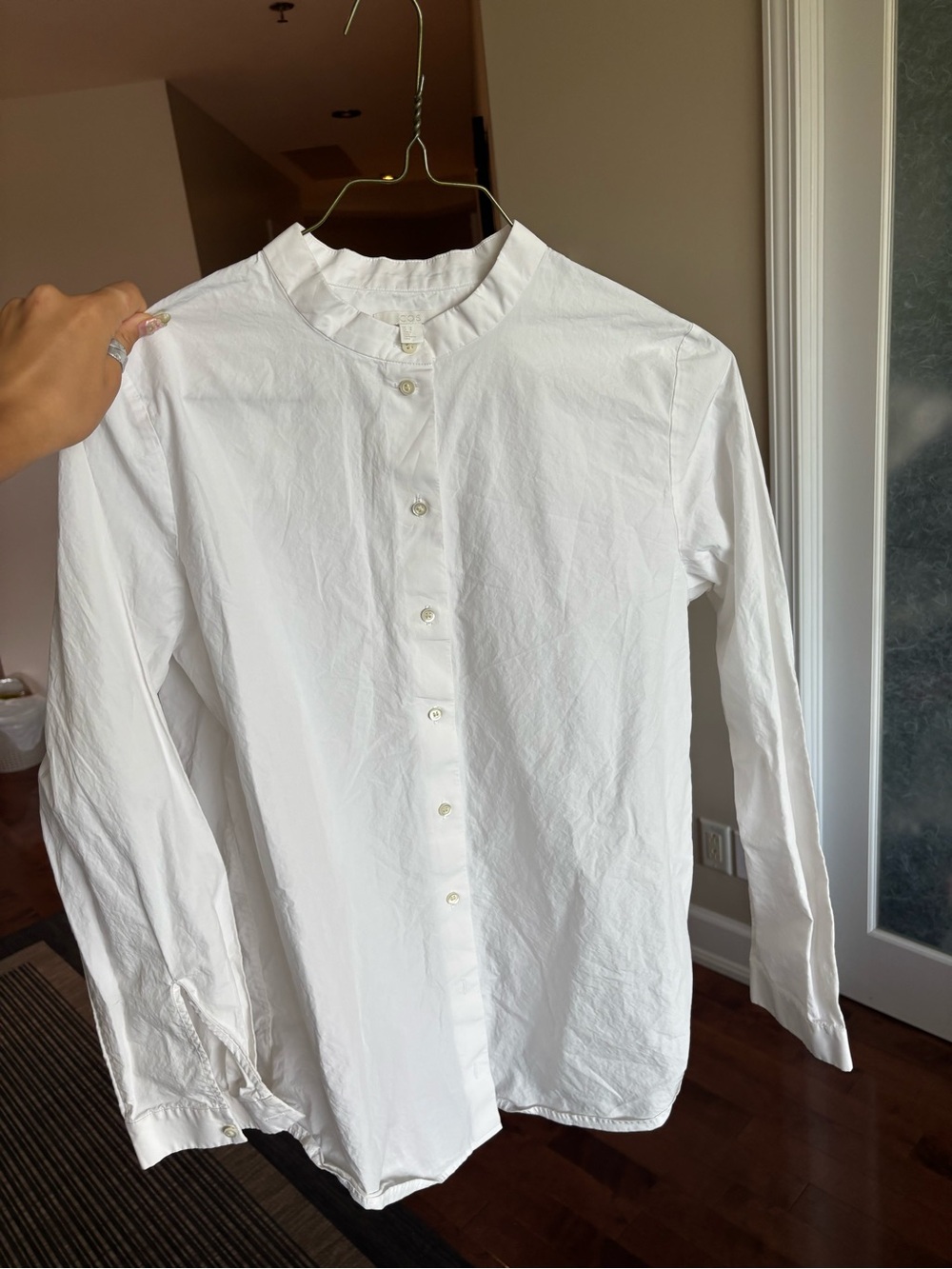 COS Mandarin White Button-Down Shirt